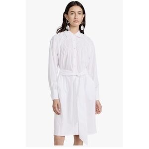 Merlette Women's Crescent Cotton Shirt Dress Pintuck Button Down Belted KD mediu